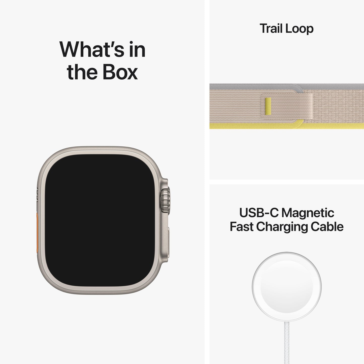 Apple Watch Ultra GPS + Cellular, 49mm Titanium Case with Blue/Grey Trail Loop - M/L