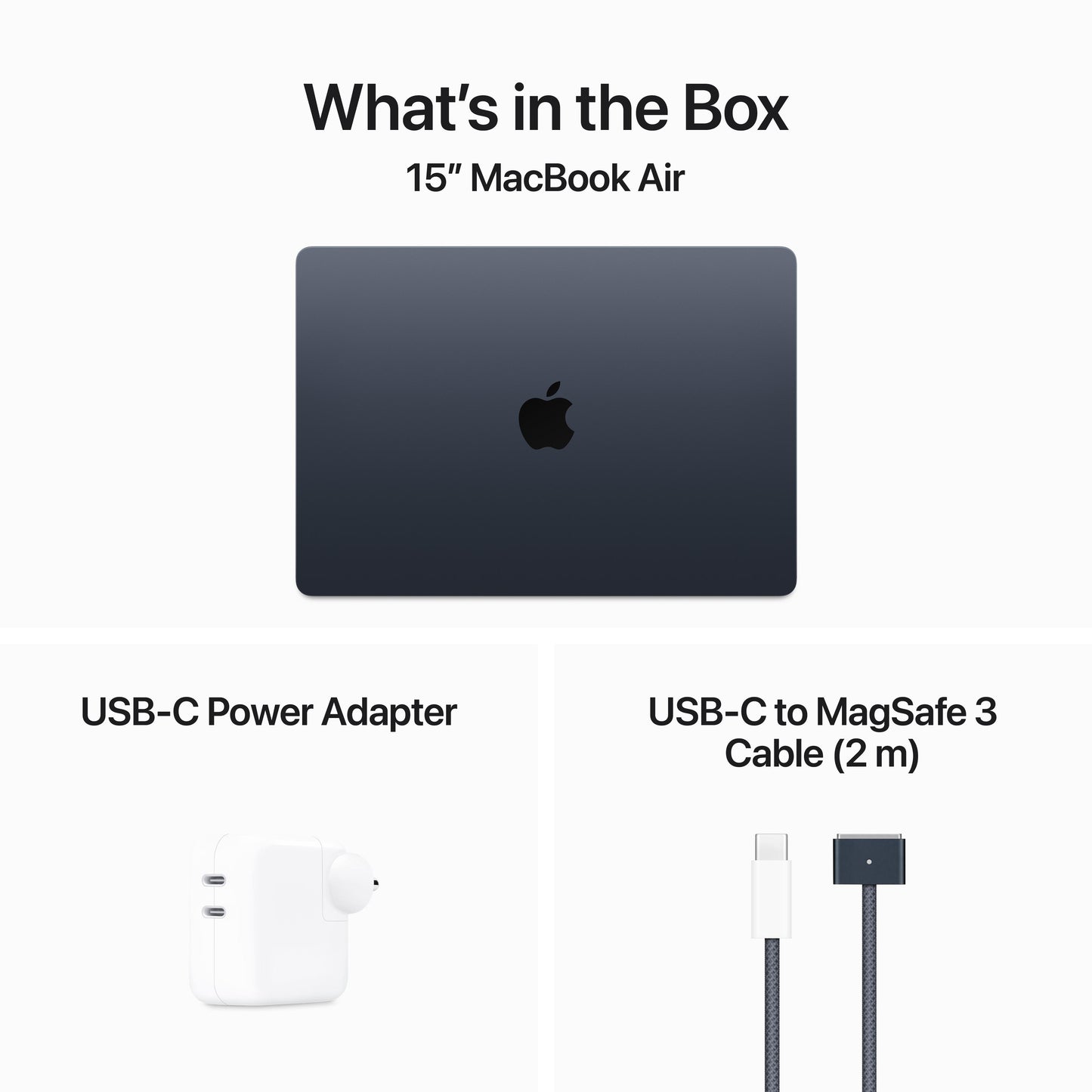 15-inch MacBook Air: Apple M3 chip with 8‑core CPU and 10‑core GPU, 256GB SSD - Midnight