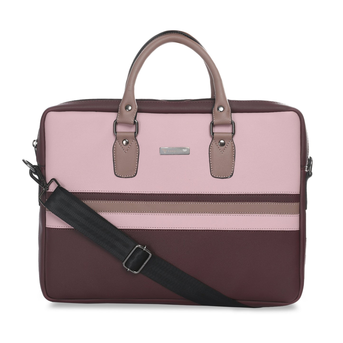 vaku-luxos®-milan-stripey-macbook-sleeve-with-strap-highly-durable-compatilbe-for-13-14-inch-pink-cherry8905129025564